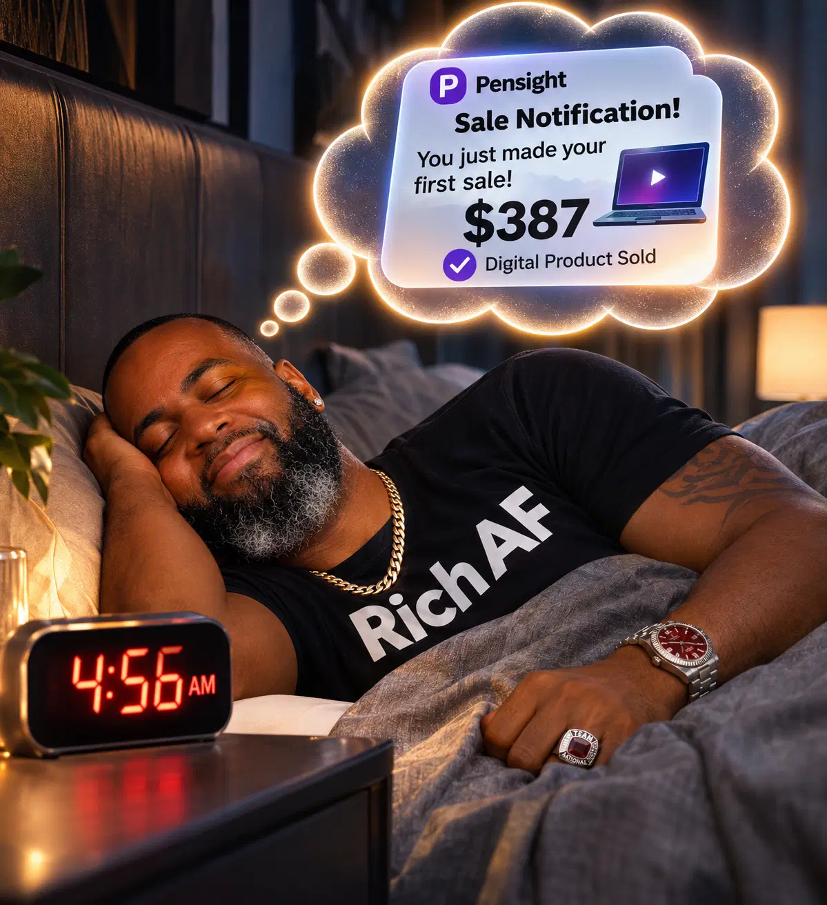 Making money in my sleep — a sale notification at 4:56 AM